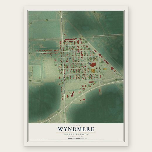 Wyndmere, North Dakota map print, the full design