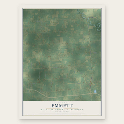 Emmett, St. Clair County, Michigan map print, the full design