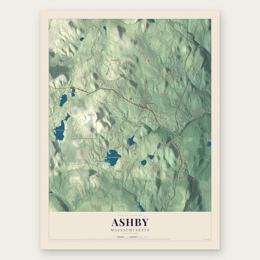 Ashby, Massachusetts map print, the full design