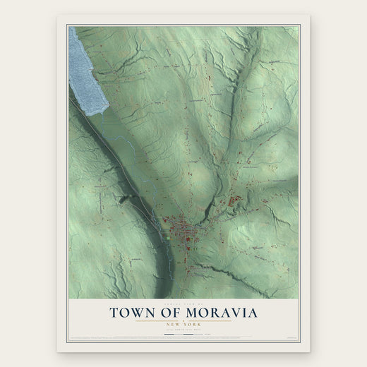 Town of Moravia, New York map print, the full design