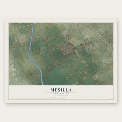 Mesilla, New Mexico map print, the full design