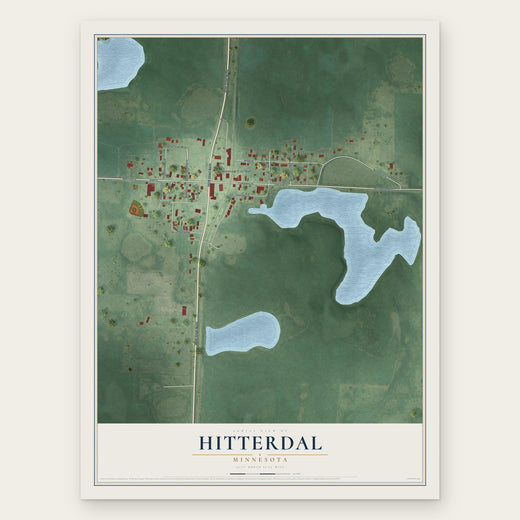 Hitterdal, Minnesota map print, the full design