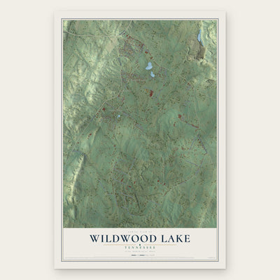 Wildwood Lake, Tennessee map print, the full design