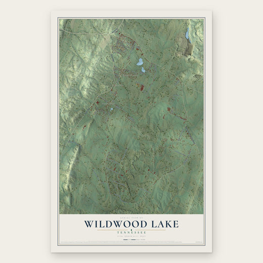 Wildwood Lake, Tennessee map print, the full design
