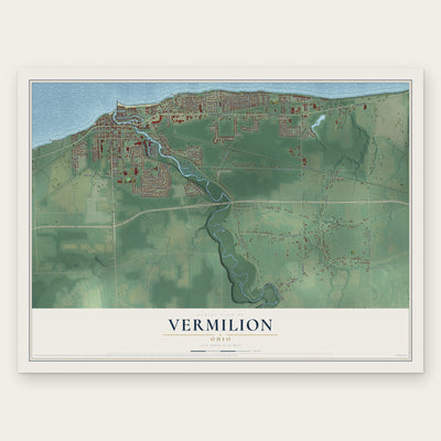 Vermilion, Ohio map print, the full design