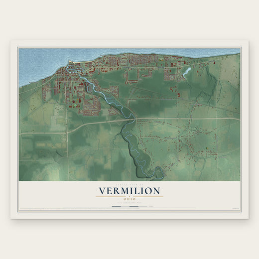 Vermilion, Ohio map print, the full design