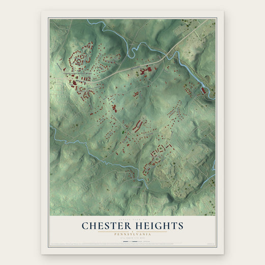 Chester Heights, Pennsylvania map print, the full design