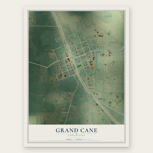 Grand Cane, Louisiana map print, the full design
