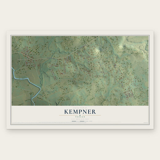 Kempner, Texas map print, the full design