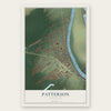 Patterson, Louisiana map print, the full design