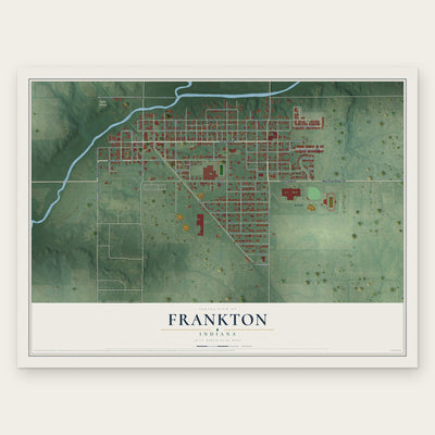 Frankton, Indiana map print, the full design