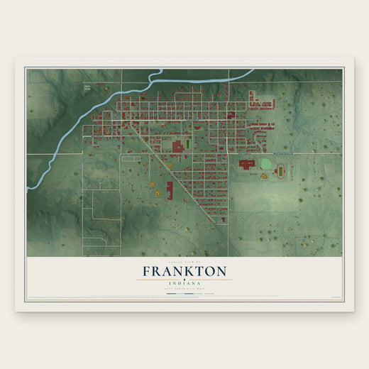 Frankton, Indiana map print, the full design
