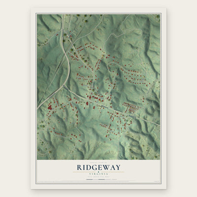 Ridgeway, Virginia map print, the full design