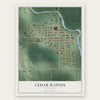 Cedar Rapids, Nebraska map print, the full design