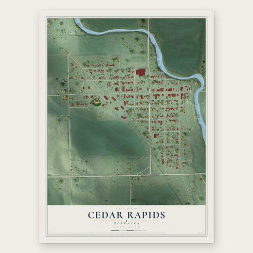 Cedar Rapids, Nebraska map print, the full design