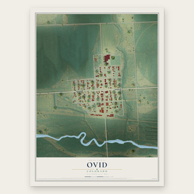 Ovid, Colorado map print, the full design