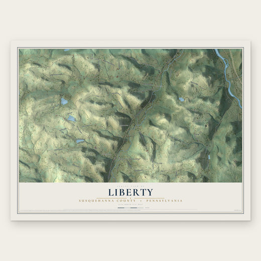 Liberty, Susquehanna County, Pennsylvania map print, the full design