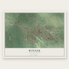 Winner, South Dakota map print, the full design