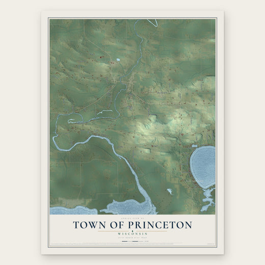 Town of Princeton, Wisconsin map print, the full design
