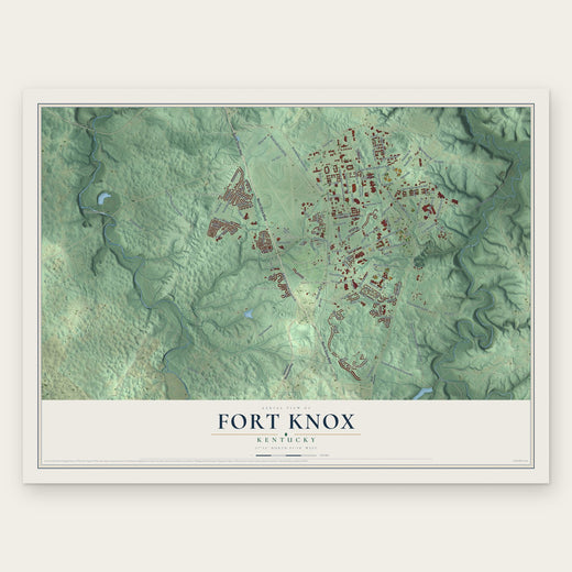 Fort Knox, Kentucky map print, the full design