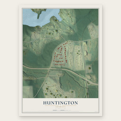 Huntington, Georgia map print, the full design