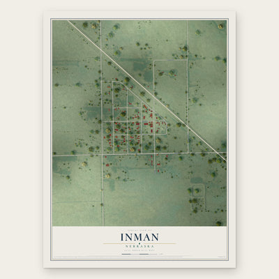 Inman, Nebraska map print, the full design