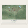 Wagner, South Dakota map print, the full design