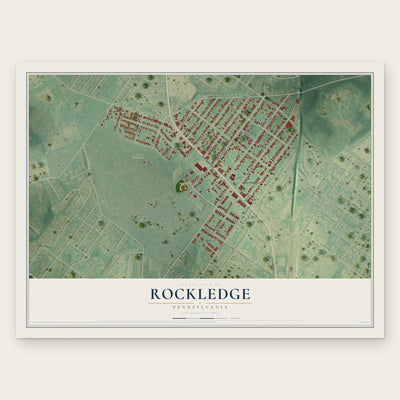 Rockledge, Pennsylvania map print, the full design
