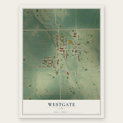 Westgate, Iowa map print, the full design