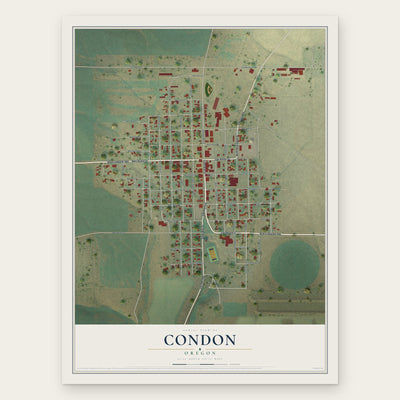 Condon, Oregon map print, the full design