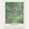 Sandersville, Georgia map print, the full design