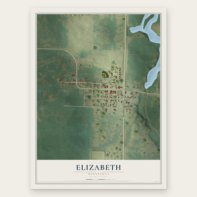 Elizabeth, Minnesota map print, the full design
