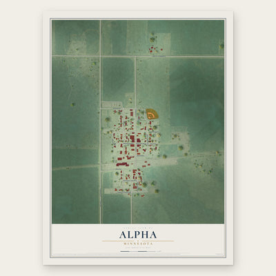 Alpha, Minnesota map print, the full design