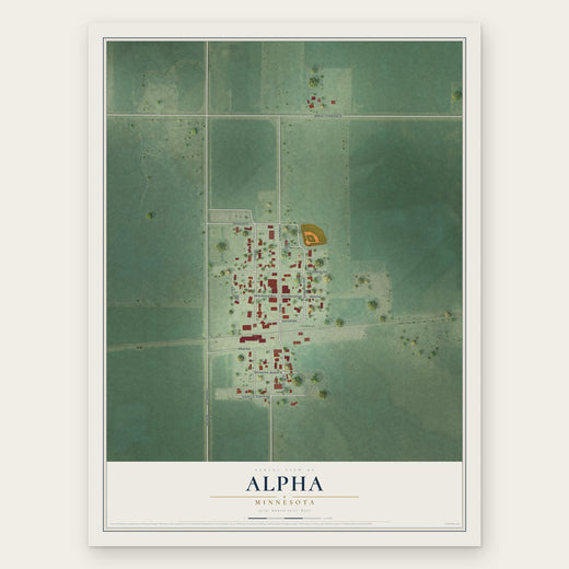 Alpha, Minnesota map print, the full design