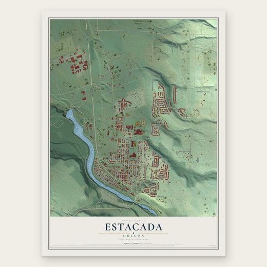 Estacada, Oregon map print, the full design