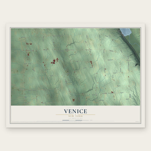 Venice, New York map print, the full design