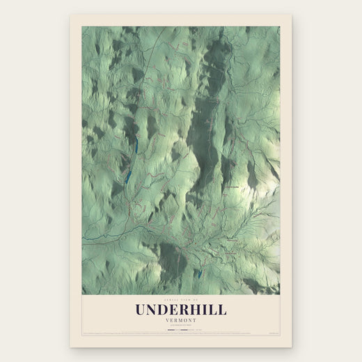 Underhill, Vermont map print, the full design