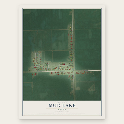 Mud Lake, Idaho map print, the full design