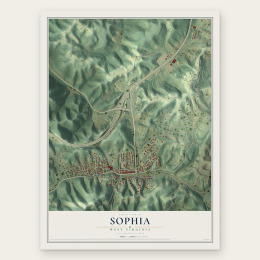 Sophia, West Virginia map print, the full design