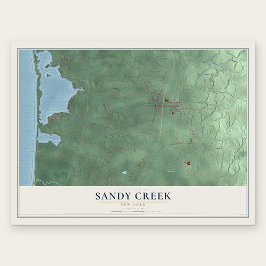 Sandy Creek, New York map print, the full design