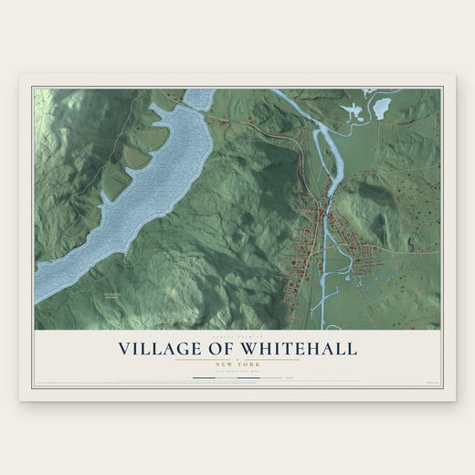 Village of Whitehall, New York map print, the full design