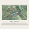 Lake Oswego, Oregon map print, the full design