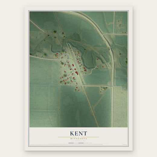 Kent, Minnesota map print, the full design