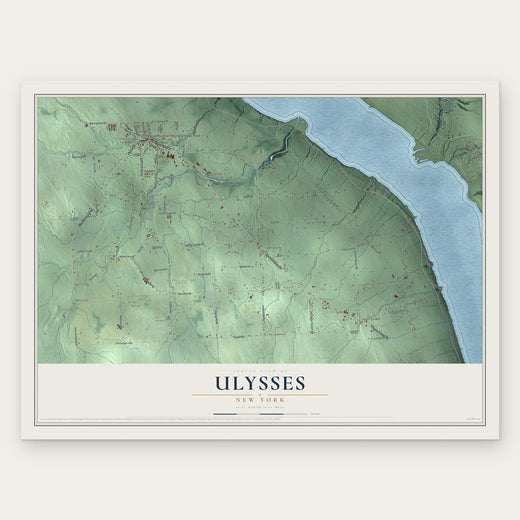 Ulysses, New York map print, the full design
