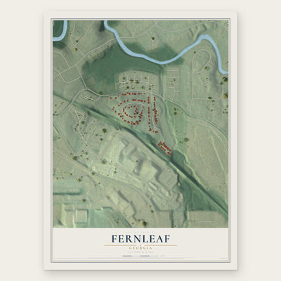 Fernleaf, Georgia map print, the full design
