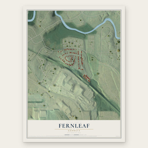 Fernleaf, Georgia map print, the full design