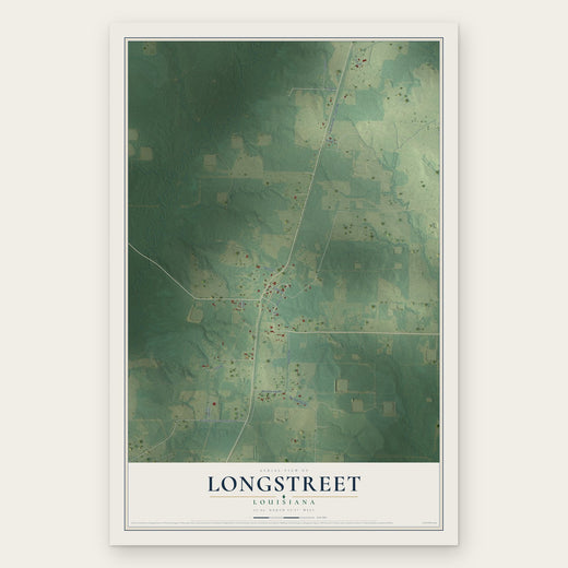Longstreet, Louisiana map print, the full design