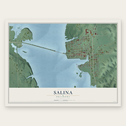 Salina, Oklahoma map print, the full design