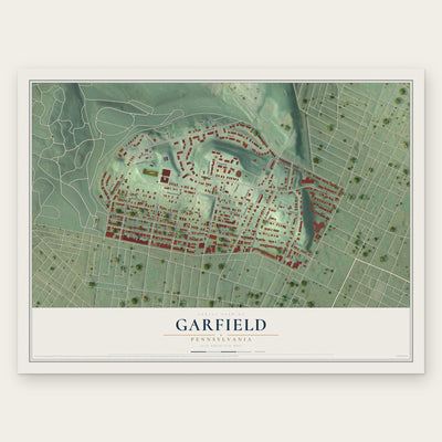 Garfield, Pennsylvania map print, the full design