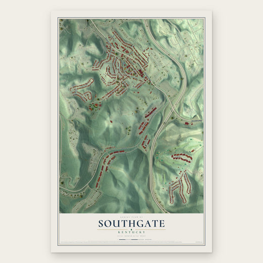 Southgate, Kentucky map print, the full design